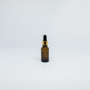 Gotario ámbar vidrio  20ml pipeta dorada